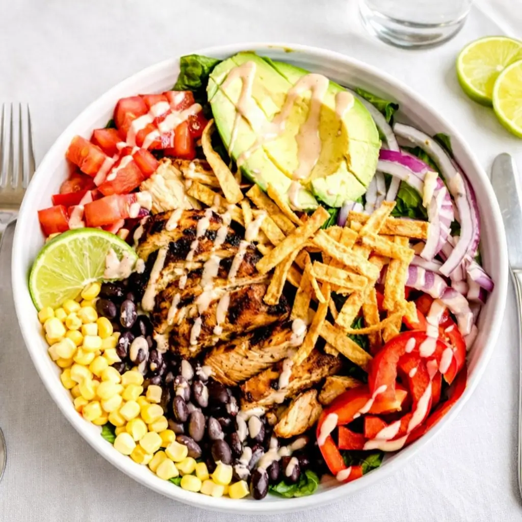 Spicy Southwest Chicken Salad with grilled chicken and avocado