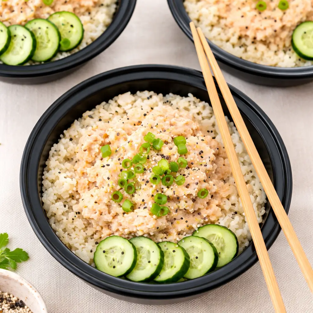 Spicy Tuna Bowls with Cauliflower Rice Meal Prep