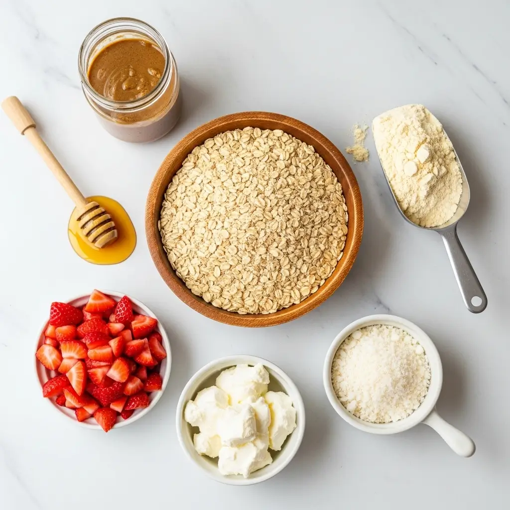 Ingredients for Strawberry Cheesecake Protein Balls