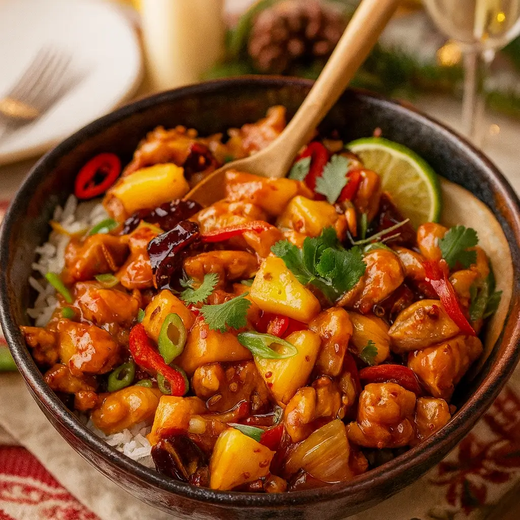 Sweet and Spicy Pineapple Chicken Stir-Fry Bowl