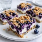 Blueberry Cheesecake Bars with creamy filling
