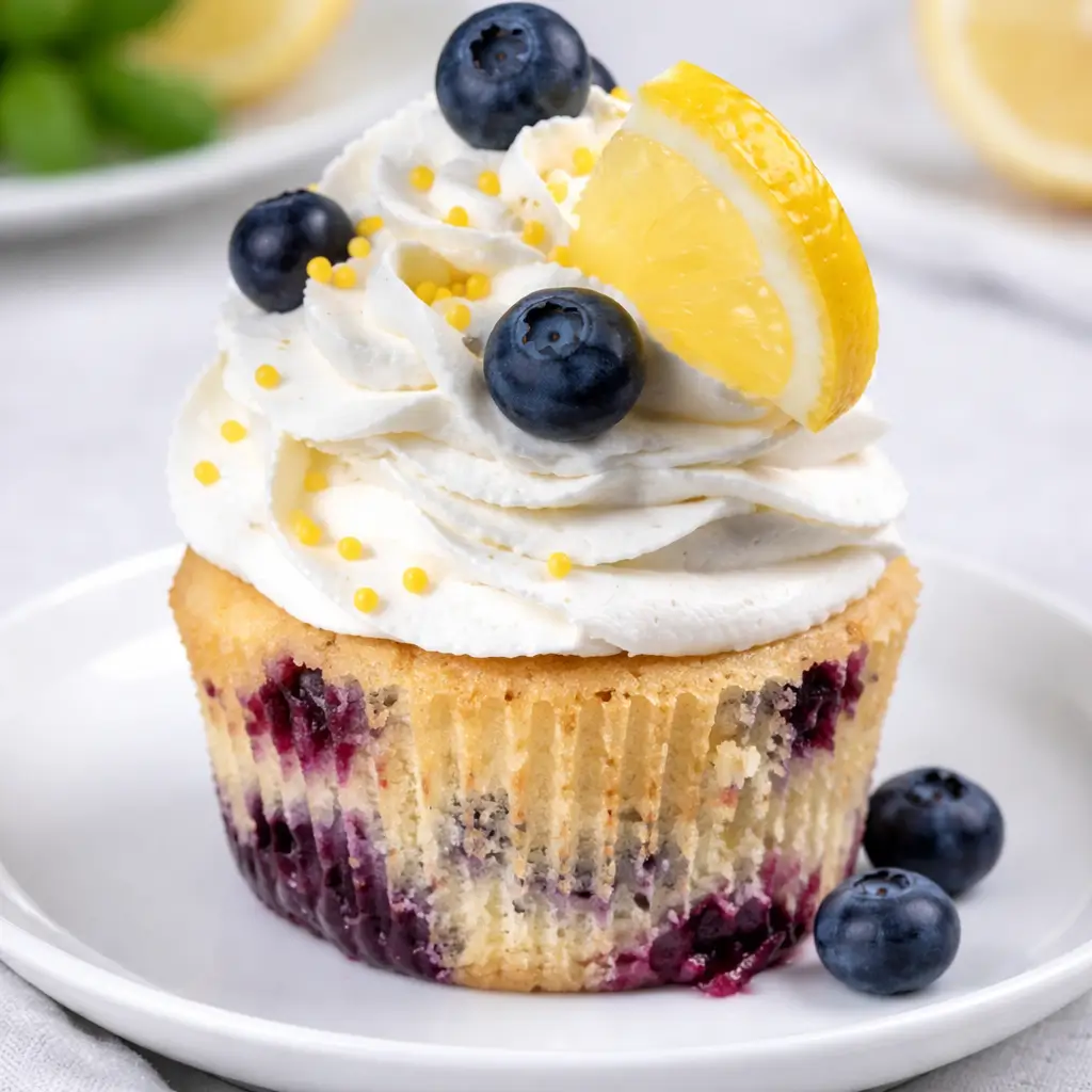 Blueberry Cupcakes with Lemon Curd Filling – Fresh, Tangy &amp; Irresistible