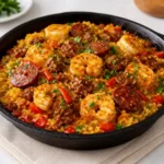 cajun-dirty-rice-with-juicy-shrimp-and-sausage