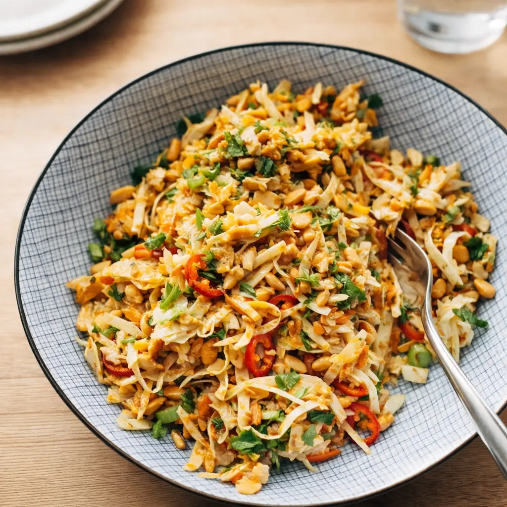 Chopped Thai-Inspired Chicken Salad with Peanut Dressing