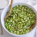 Fresh cucumber edamame salad with sesame dressing