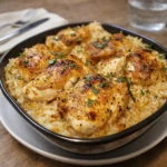 Easy Forgotten Chicken and Rice fresh from the oven