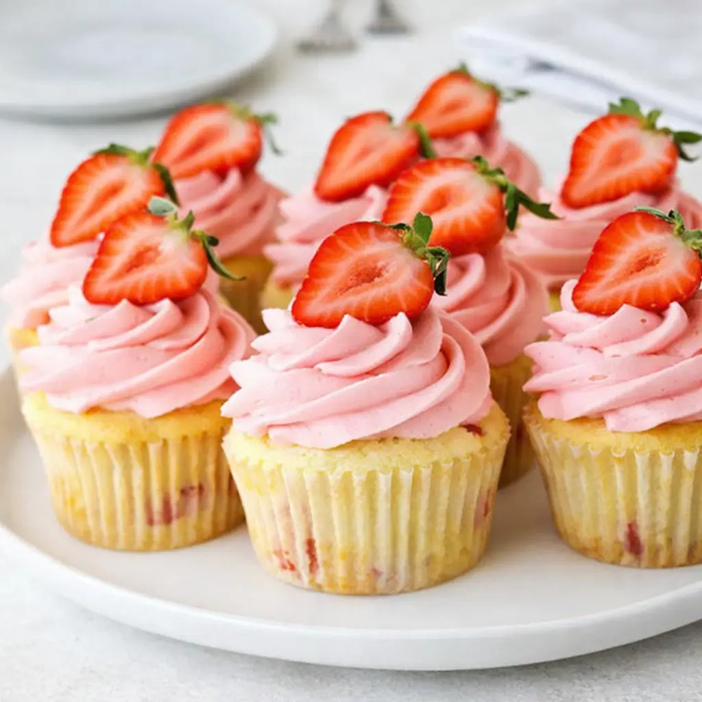 Fresh Strawberry Cupcakes – Moist, Fluffy, and Irresistible