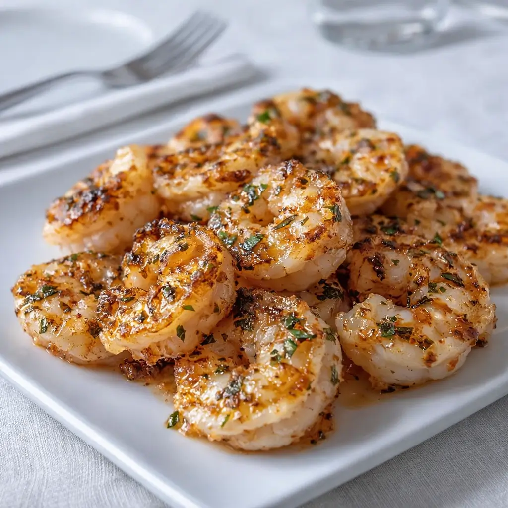 Garlic Parmesan Roasted Shrimp on baking tray