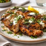 Greek Yogurt Marinated Chicken Breasts on board