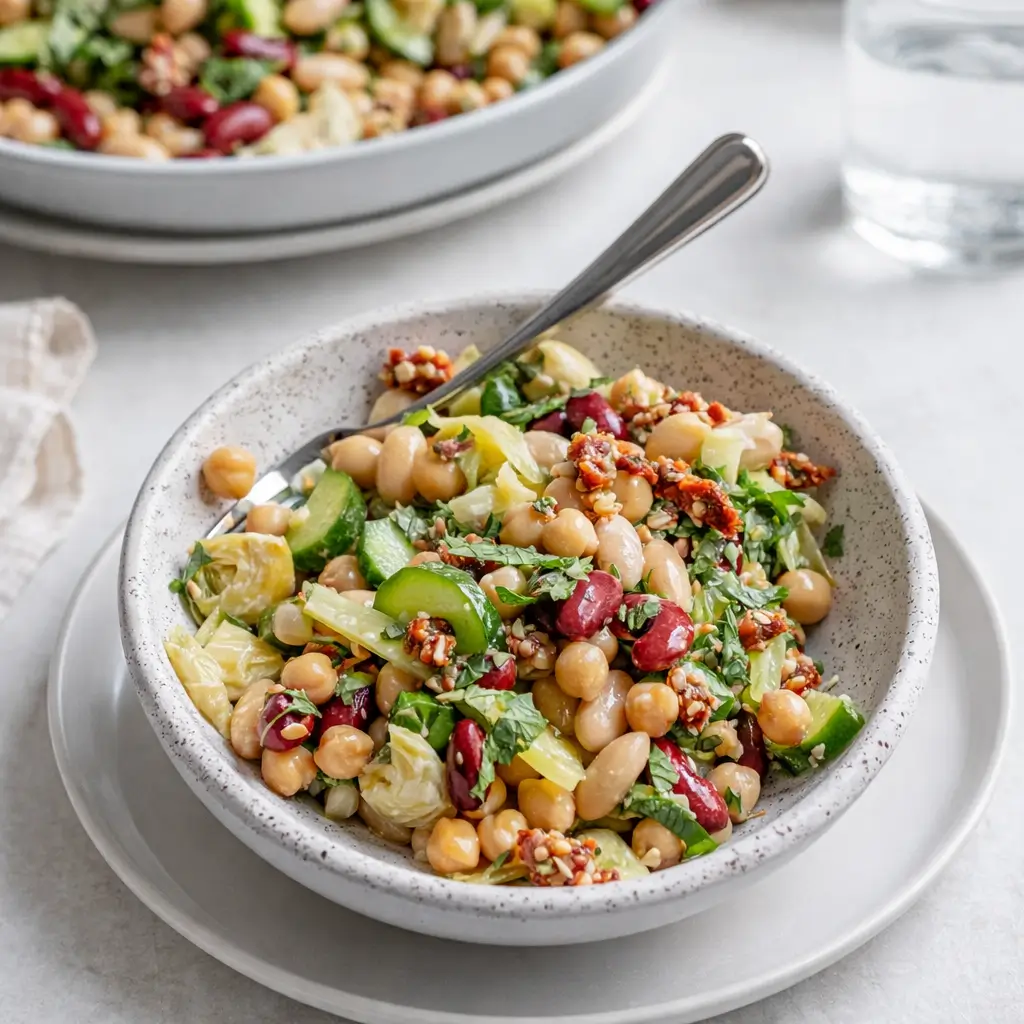 high protein three bean salad
