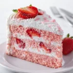 Homemade Strawberry Cake with Fresh Strawberries