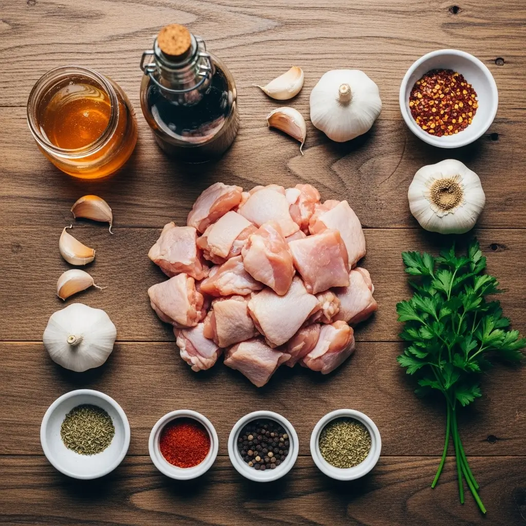 Ingredients for Sweet and Savory Honey Garlic Chicken