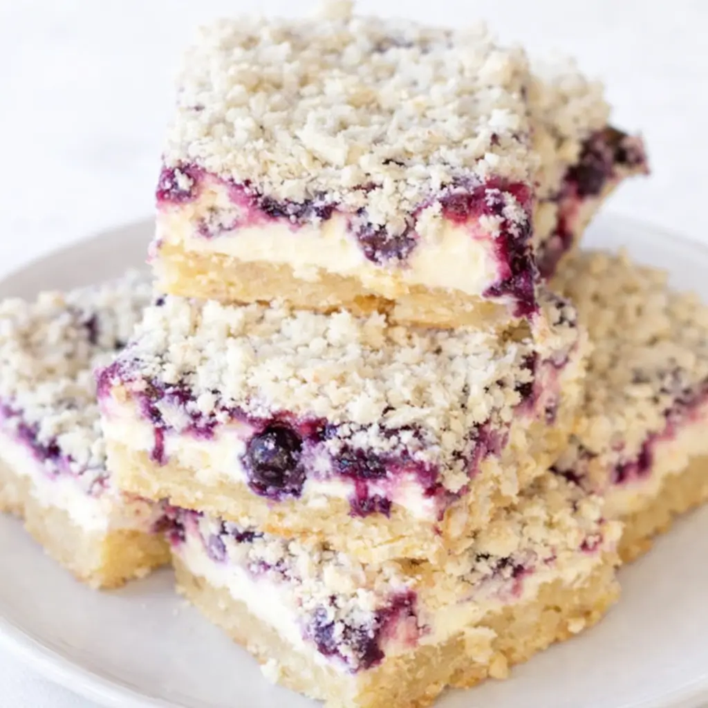 Keto Blueberry Lemon Cheesecake Bars