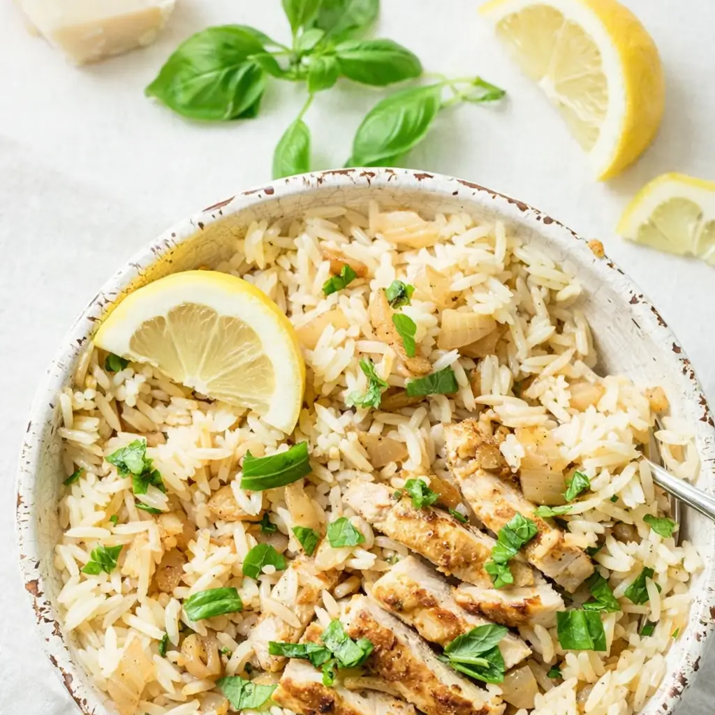 Lemon Basil Orzo with Chicken Recipe