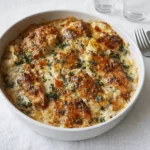 Neiman Marcus Chicken Casserole baked with golden Ritz topping