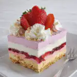 No-Bake Strawberry Jello Lasagna dessert layers