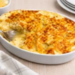 Potatoes Au Gratin With Gruyere baked golden in a rustic dish
