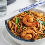 Shrimp Lo Mein noodles with shrimp and vegetables