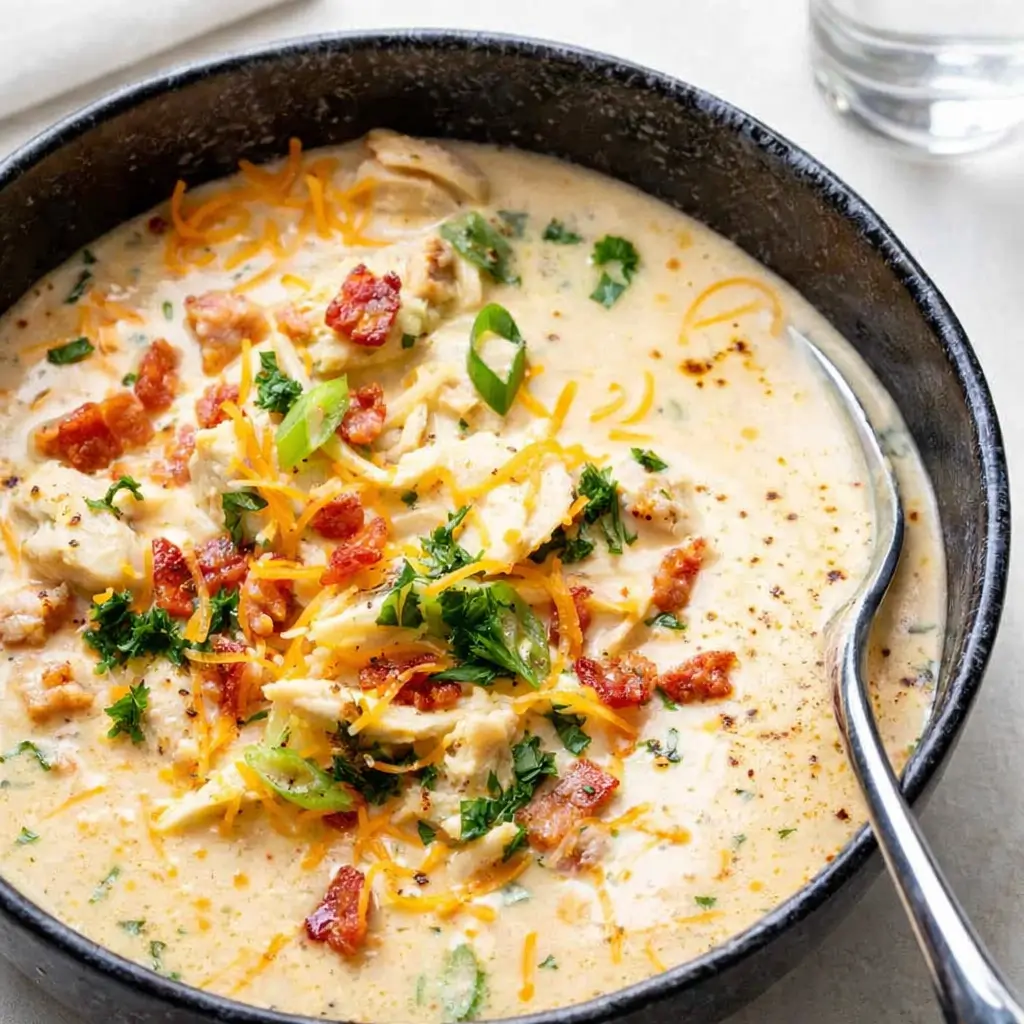 Slow Cooker Crack Chicken Soup with Bacon and Cheese