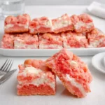 Strawberry Brownies dessert on marble