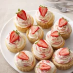 Strawberry Shortcake Cupcakes with Whipped Cream and Fresh Strawberries