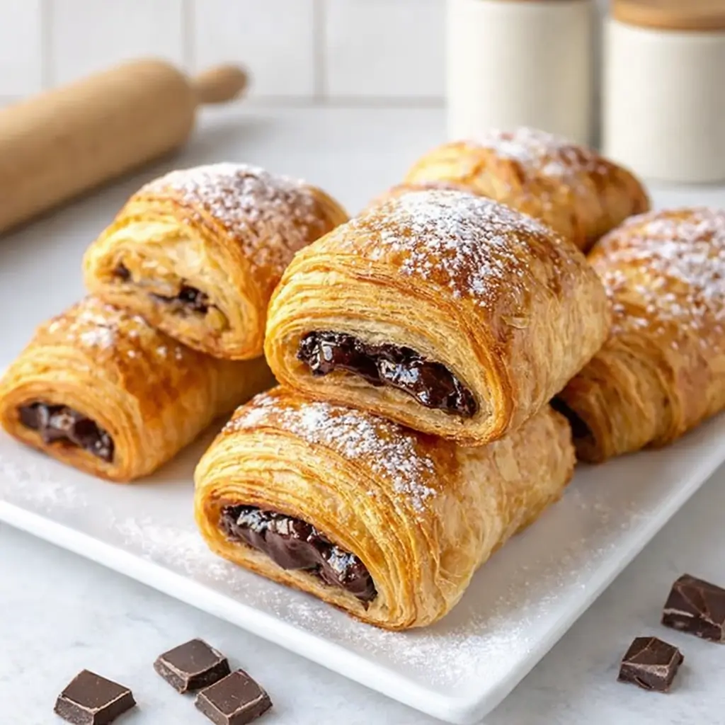 Homemade Chocolate Croissants step by step
