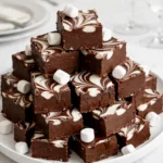 Marshmallow Swirl Fudge homemade chocolate dessert