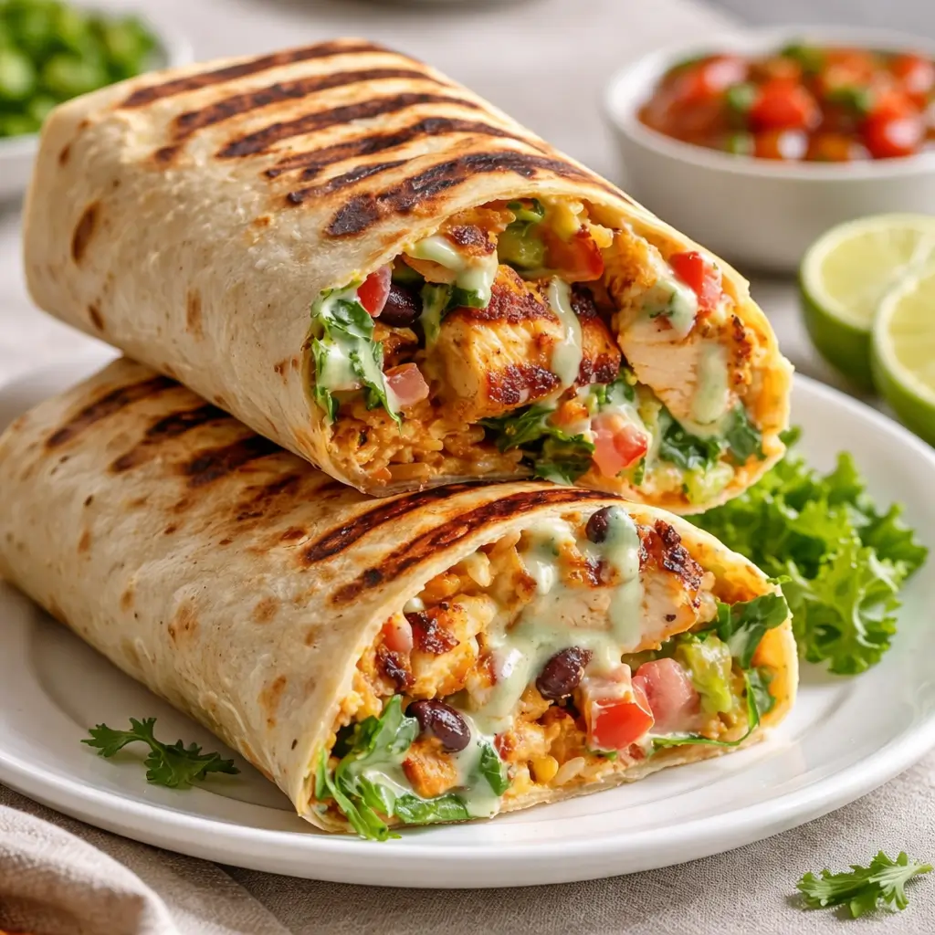 Easy Chipotle Ranch Grilled Chicken Burrito