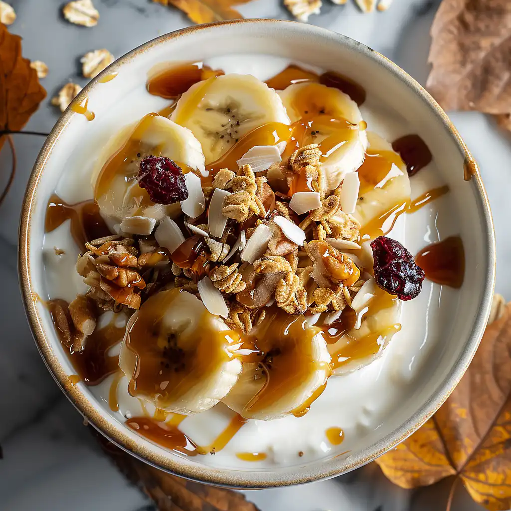 Salted Caramel Banana Yogurt Bowl