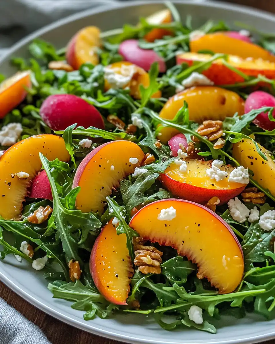 Easy Peach Arugula Salad