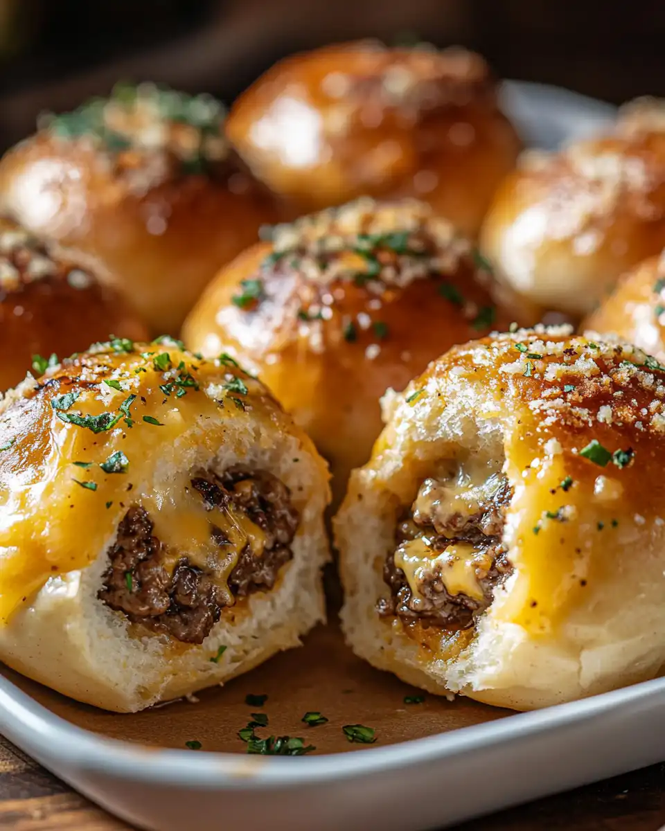 Easy Garlic Parmesan Cheeseburger Bombs