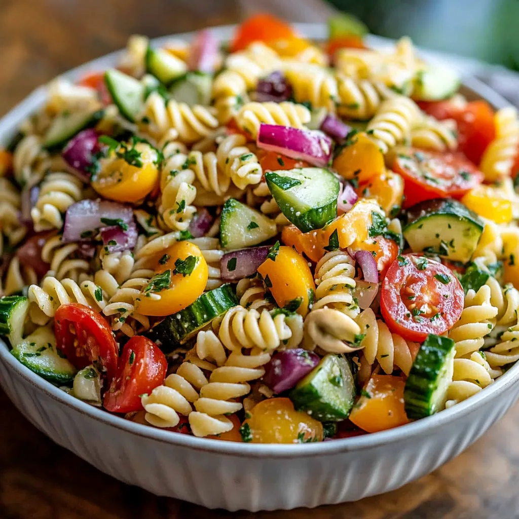 California Bow Tie Pasta Salad with Summer Vegetables for a Refreshing Lunch or Dinner