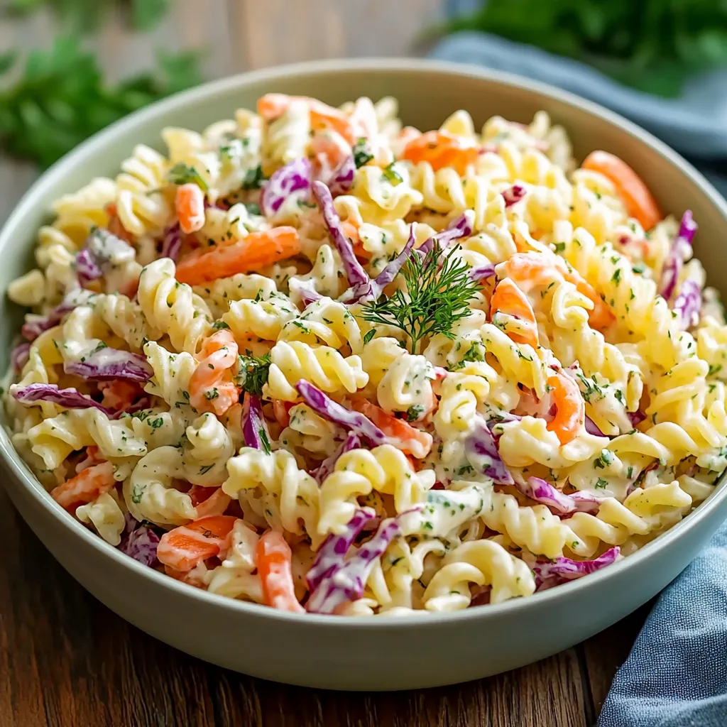 Irresistible Pasta Salad with Coleslaw Dressing