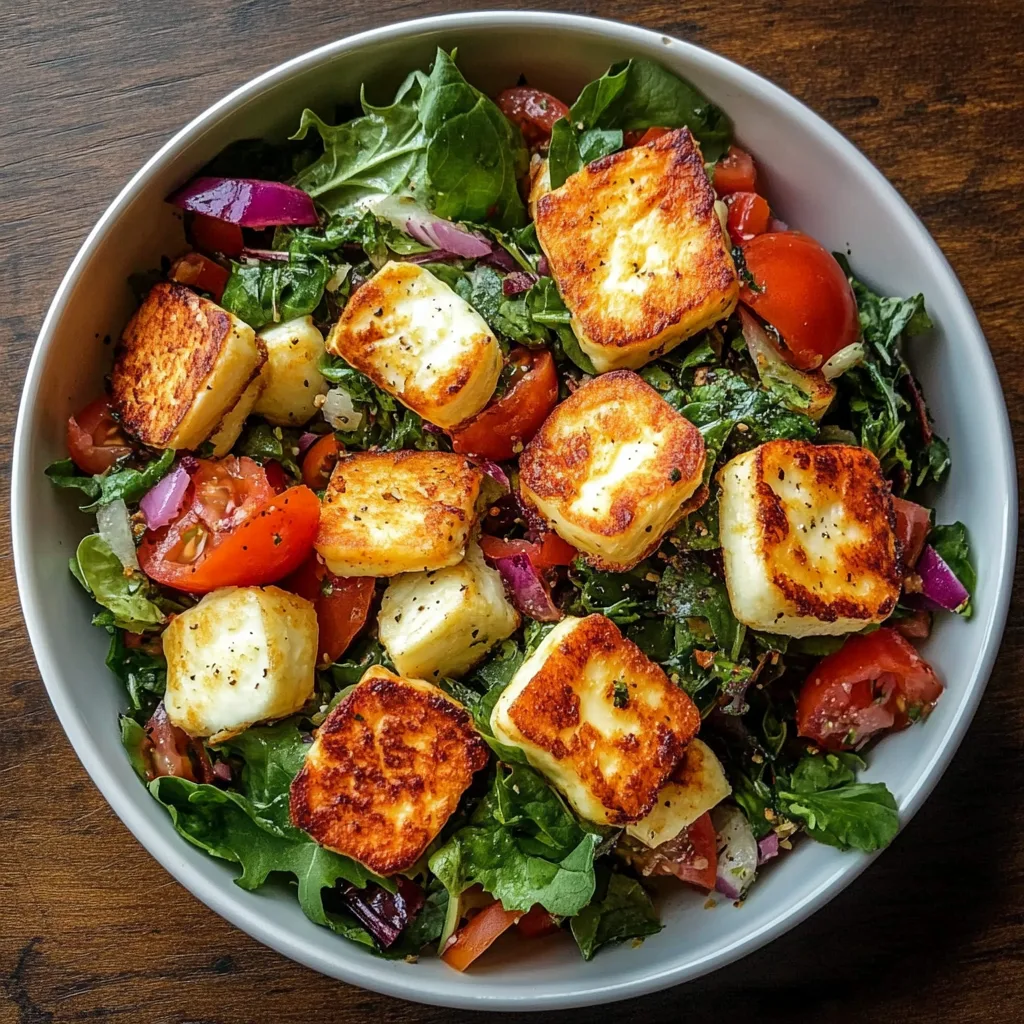 Crispy Mediterranean Halloumi Salad Recipe