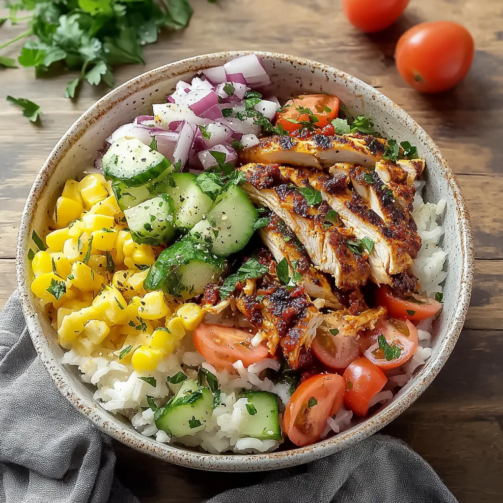 High Protein Mediterranean Chicken Rice Bowls