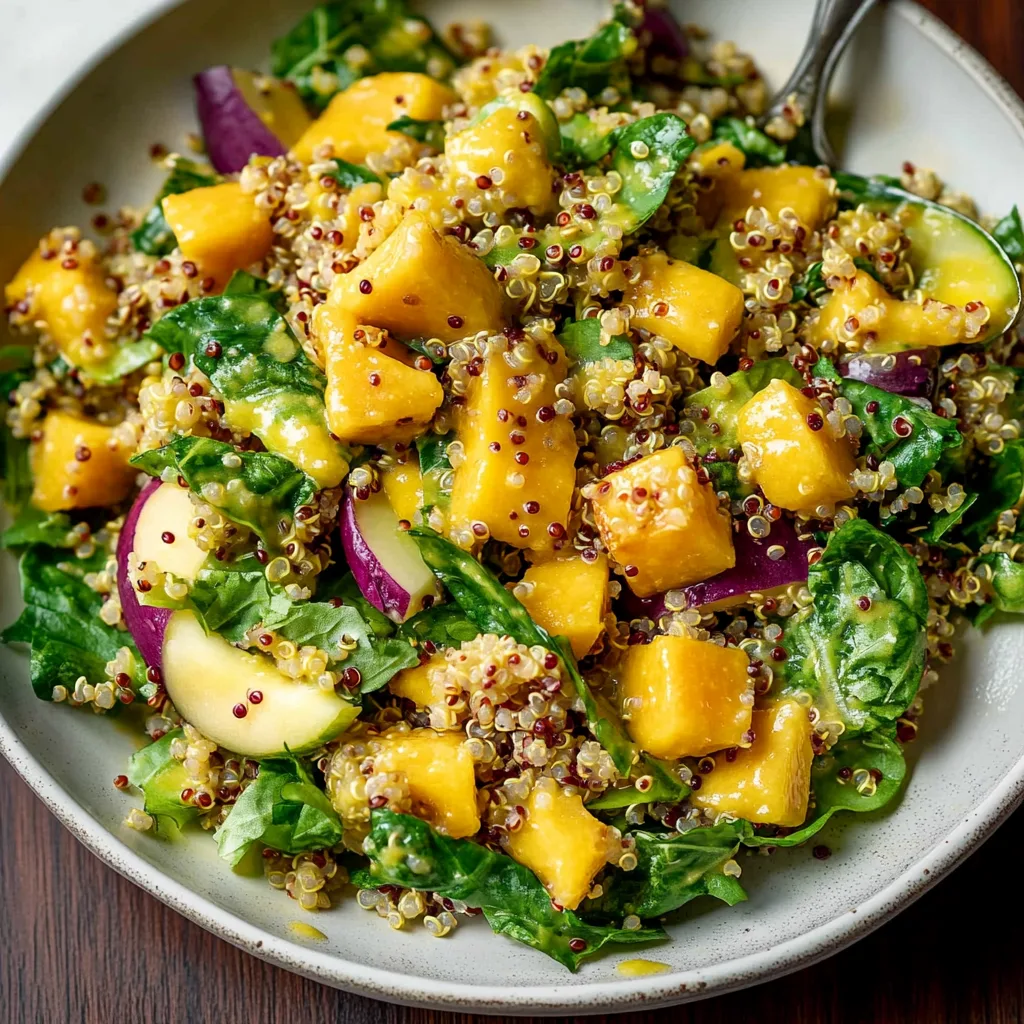 Tropical Quinoa Salad with Creamy Mango Dressing