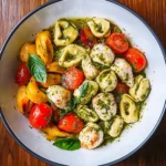 Pesto Chicken Tortellini and Veggies – A Vibrant Mediterranean-Inspired One-Pan Meal