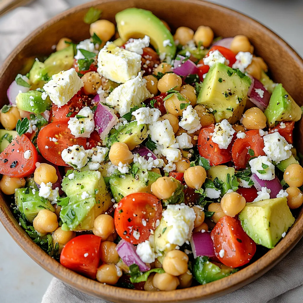 Chickpea Feta Avocado Salad