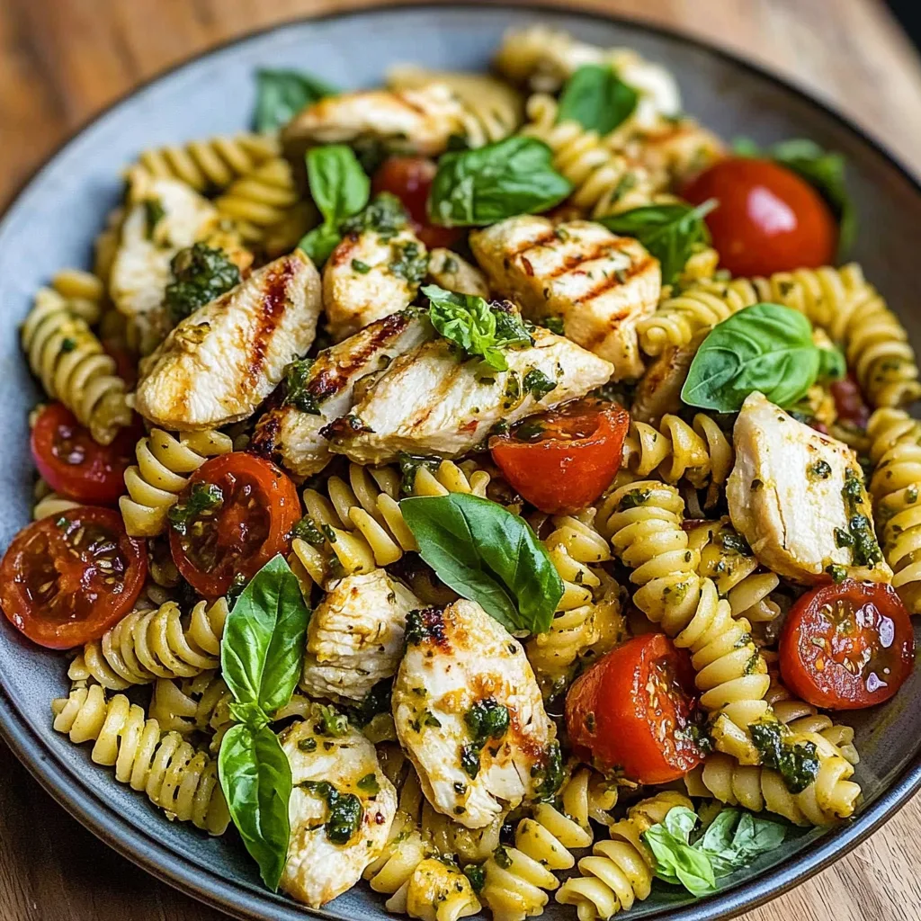 Chicken Caprese Pasta Salad: A Fresh Summer Main Course with Rotini, Mozzarella, and Basil