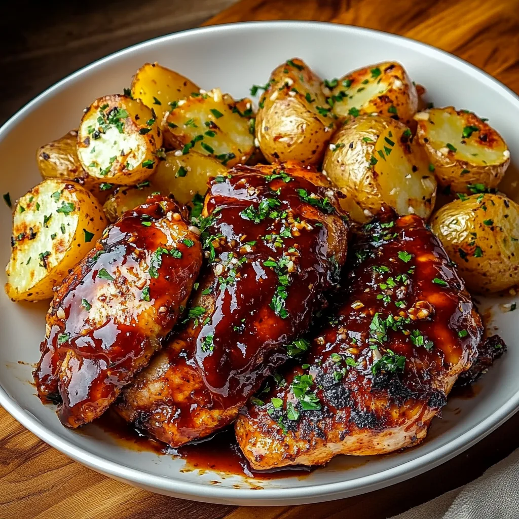 Honey BBQ Chicken with Garlic Parmesan Potatoes for a Flavorful Family Feast