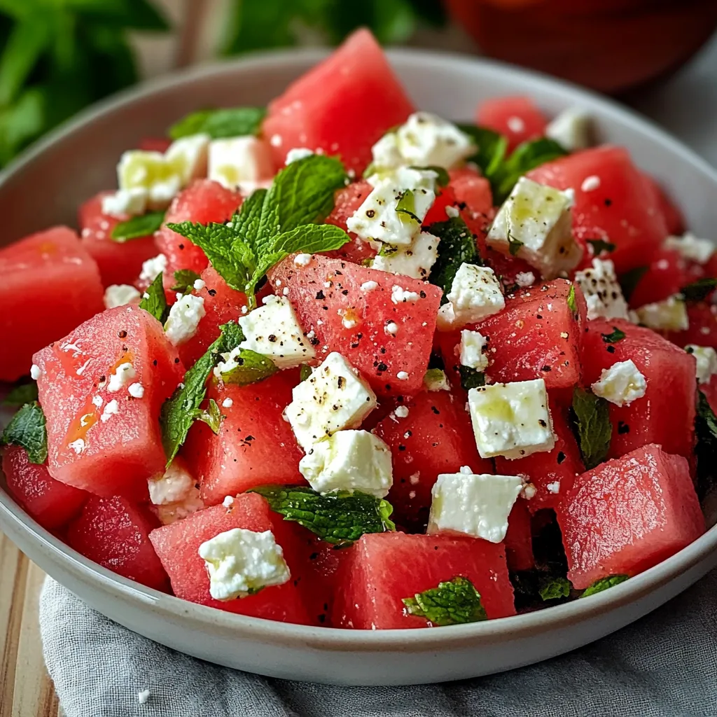 Watermelon Feta Salad with Mint