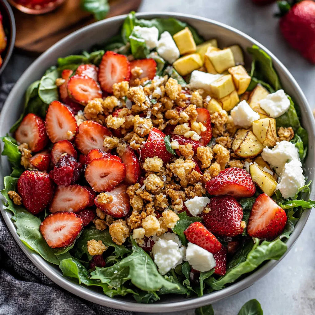 Strawberry Crunch Salad with Champagne Vinaigrette