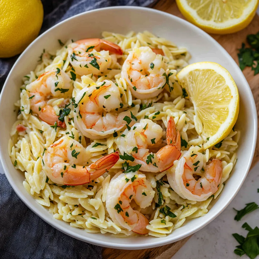 Lemon Garlic Shrimp Orzo | A Quick, Flavor-Packed Weeknight Meal