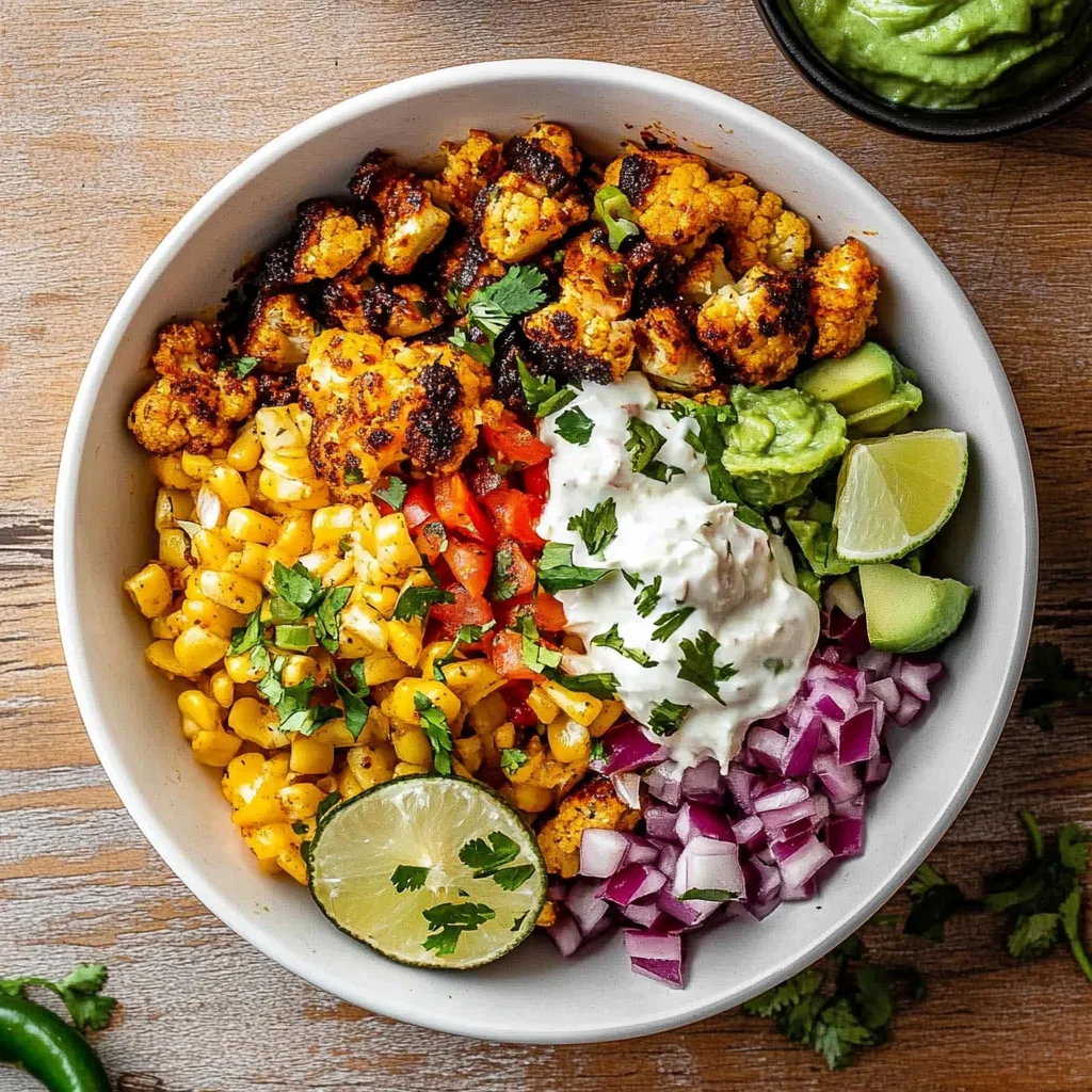 Roasted Cauliflower Taco Bowls with Cilantro Lime Ranch