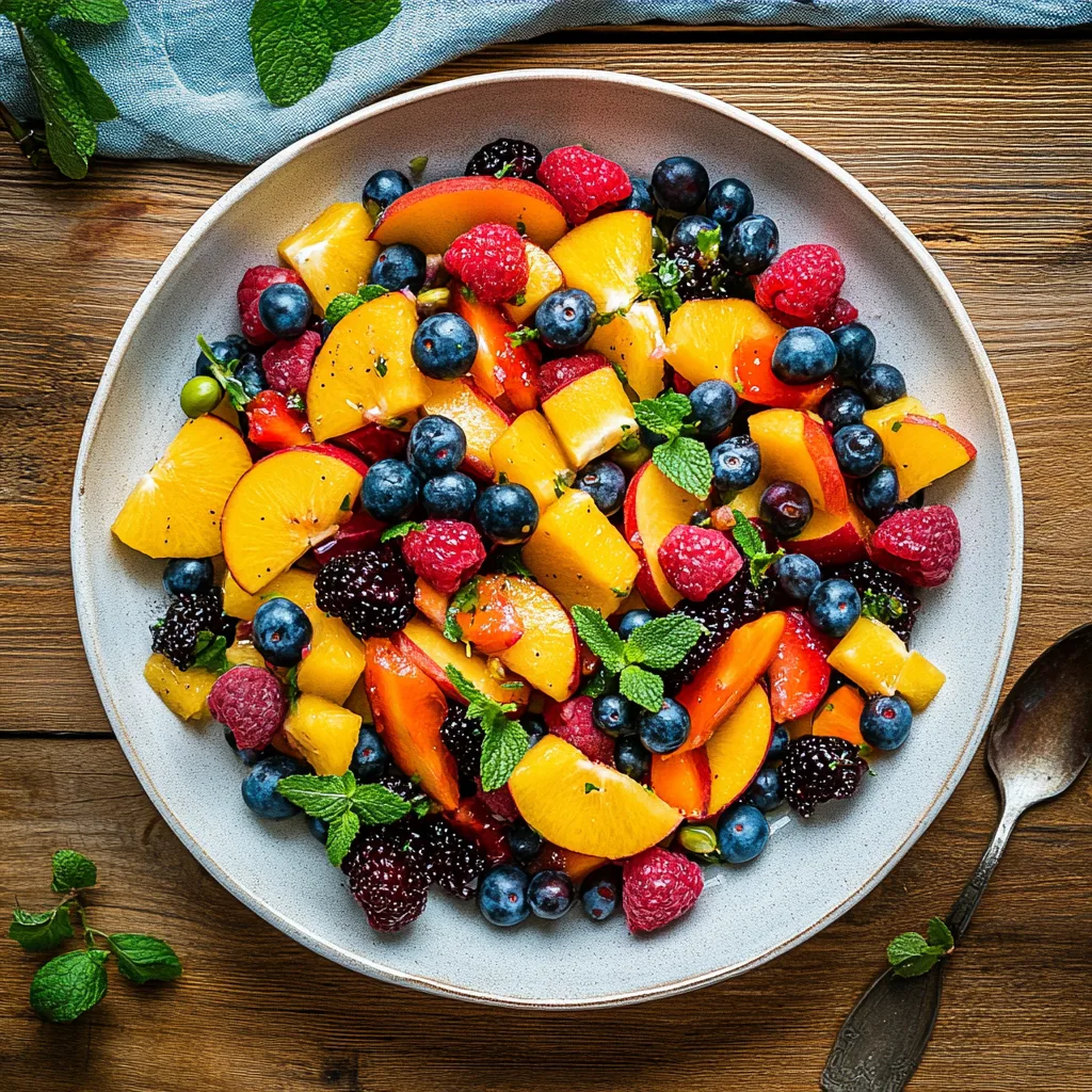 Summer Fruit Salad with Lemon Maple Thyme Dressing