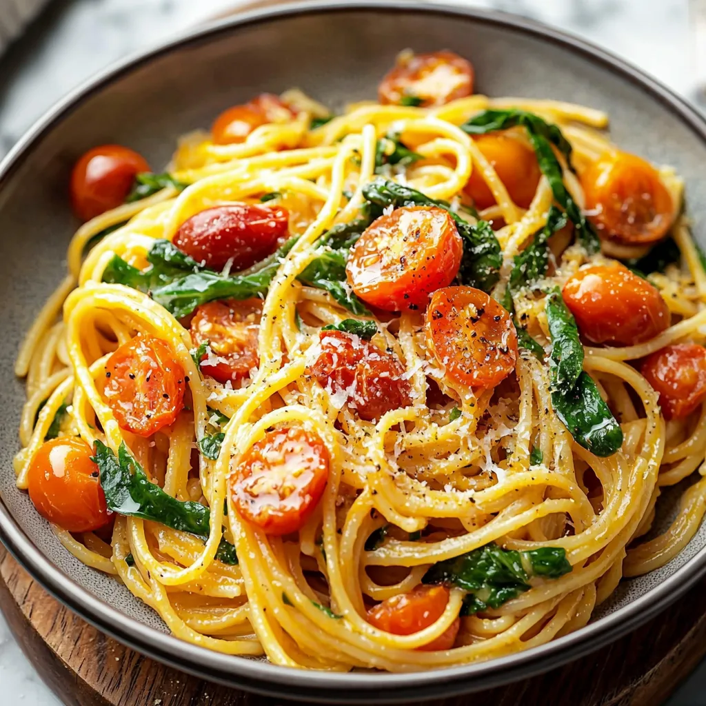 Hearty Spinach Tomato Pasta