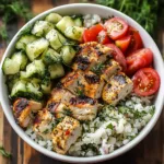 High Protein Mediterranean Lemon-Dill Chicken Bowls (Easy & Meal Prep Friendly)