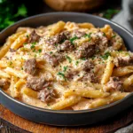 High Protein Creamy Beef Pasta