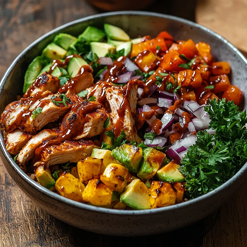 BBQ Chicken Roasted Sweet Potato Bowls