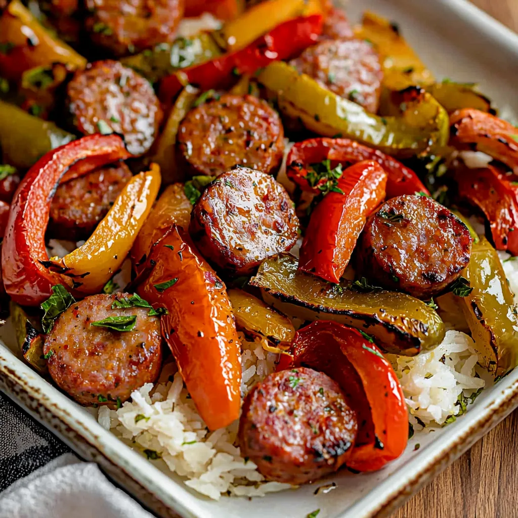 Sheet Pan Sausage and Peppers